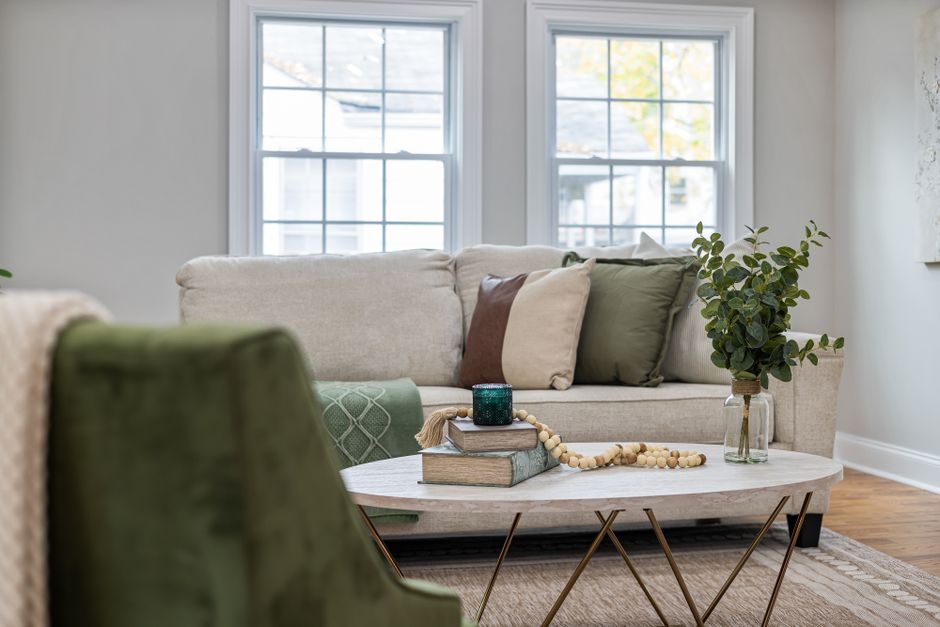 A cozy, beautifully styled living room
